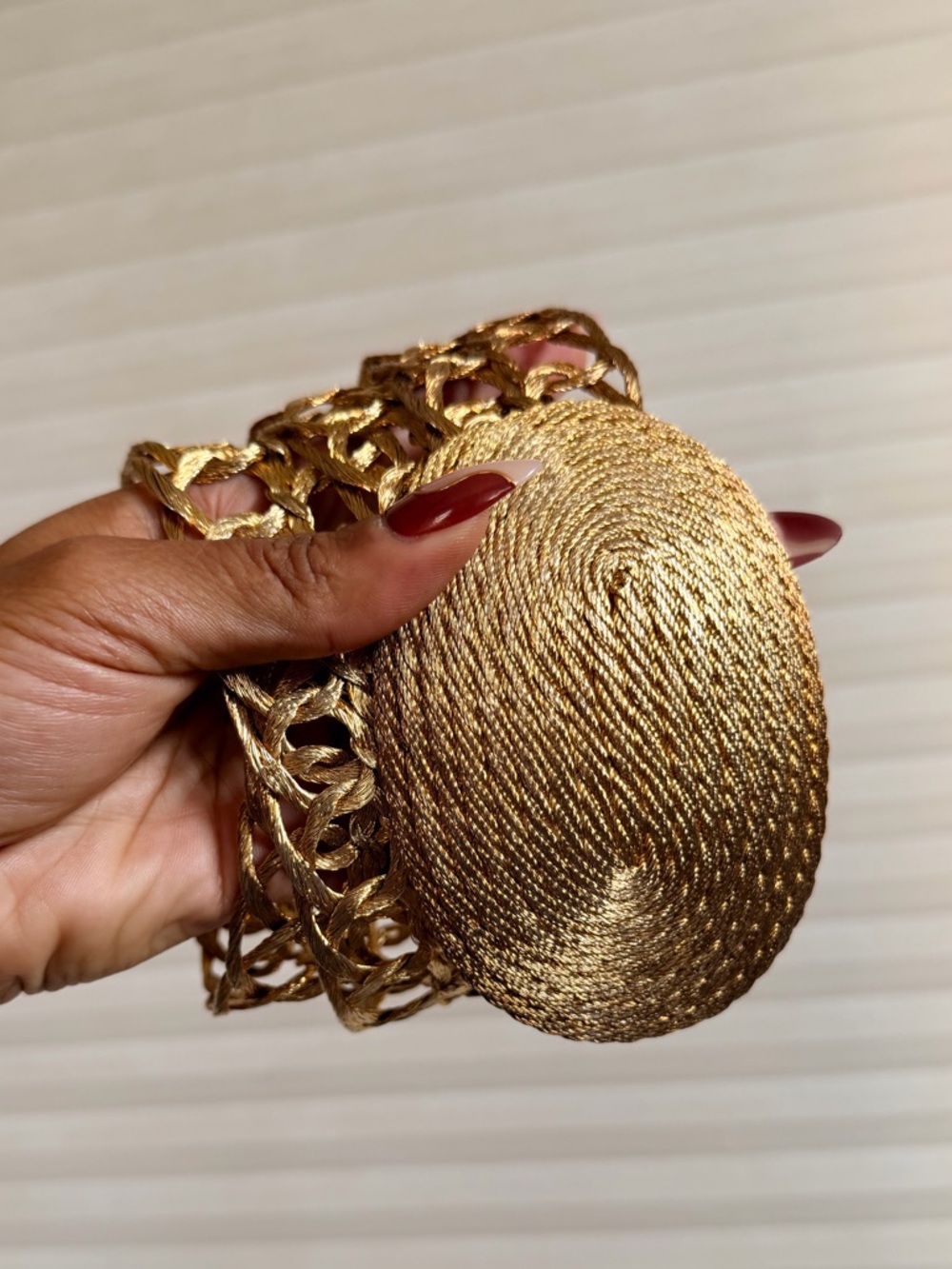 Vintage Handmade Greece Gold Woven Statement Belt